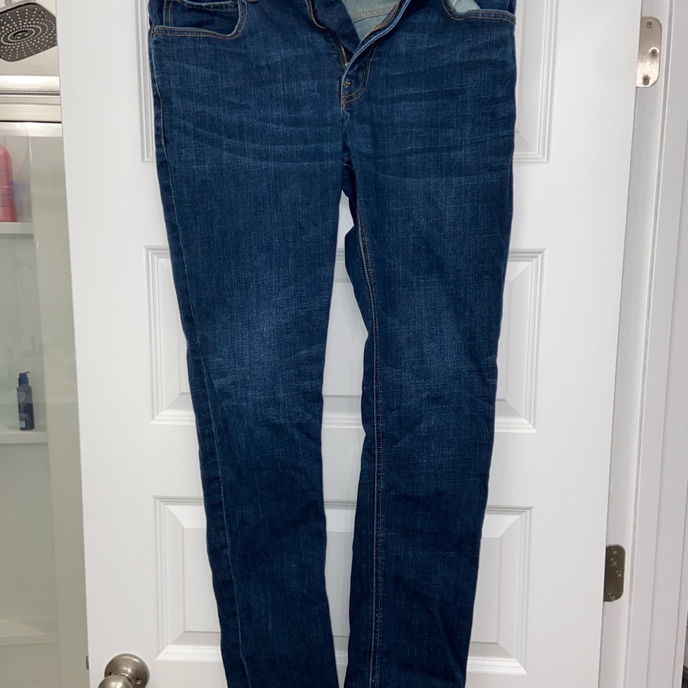 J. Crew Men's Straight Jeans - Dark Blue